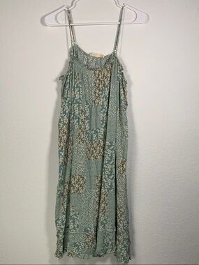 Millibon Sage Green Patchwork Floral Midi Dress